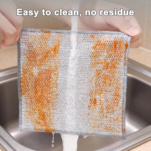 7 Pack Metal Dish Cloth, 3-Layer Non Scratch & Odor