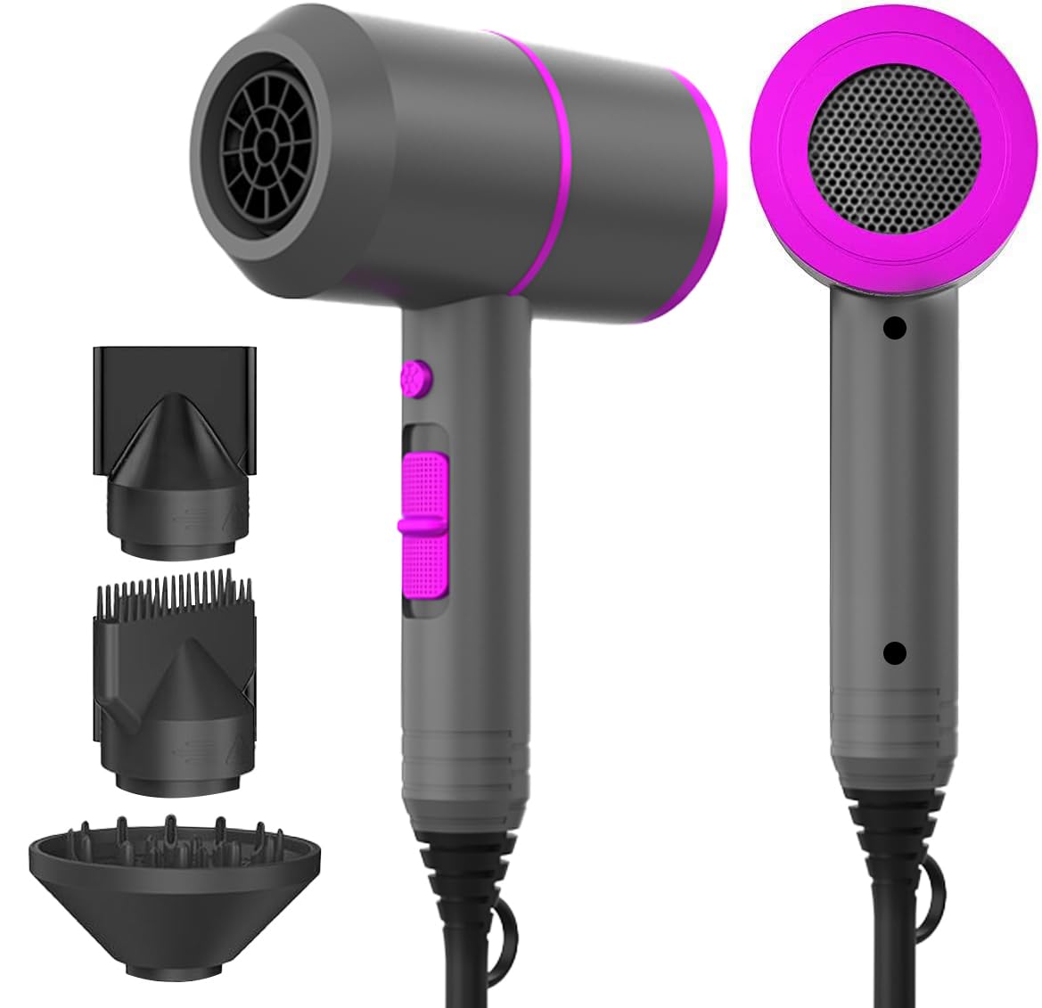 Sponsored Ad – Professional Ionic Hair Dryer, مجفف الشعر الأيوني Powerful 1800W Fast Drying Low Noise Blow Dryer with 2 Concentrator Nozzle 1 Diffuser Attachments for Home Salon Travel