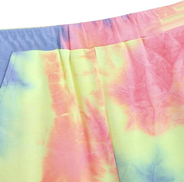 Image of Verdusa Boy's 2 Piece Outfits Tie Dye Crew Neck Tee Shirts and Track Shorts
