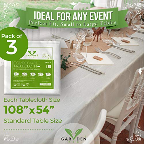100 Compostable & Biodegradable Tablecloth Transparent White