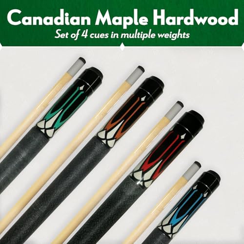 Set de 4 tacos de billar de madera canadiense miniatura 3