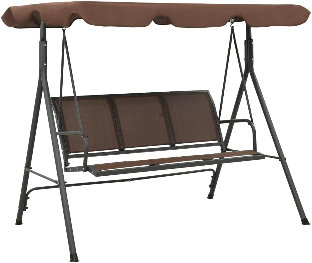 Patio Swing Chair,Weather Resistant Canopy, for Outdoor,Balcony,Garden, Porch,Deck and Poolside,Garden Swing Bench with Canopy Coffee