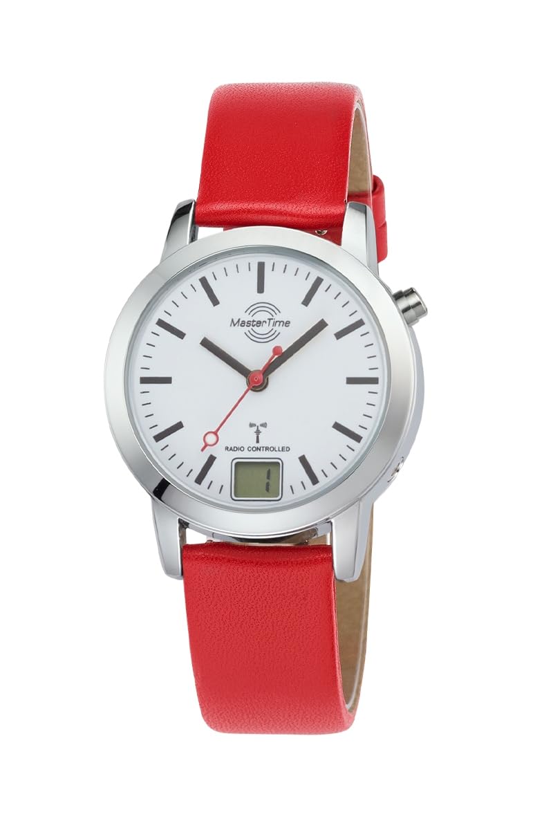 Master Time Funk Quarz Damen Uhr Analog mit digitalem Datum mit Leder Armband MTLA-10918-11L