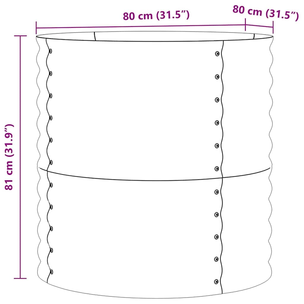 Letto rialzato marrone 80 x 80 x 81 cm Acciaio | Design minimalista, durevole per esterno, orto, facile da montare