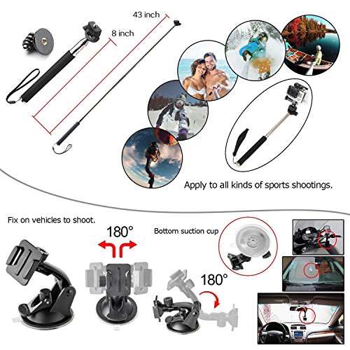 Image of Action Pro Accessories Kit Compatible with GoPro 13 /12 /11 /10 /9 /8 /7 /6 /5 /4 /3+ Session Accessory Bundle Set for Action Camera SJ4000 /SJ5000 /SJ6 /Xiaomi /Yi-Flotation Handle+Head Strap+Chest Strap