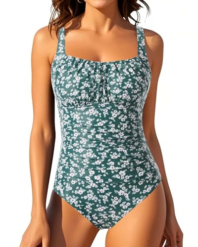 Image of Aqua Eve One Piece Bathing Suit for Women Tummy Control Swimsuit Slimming Vintage Swimwear