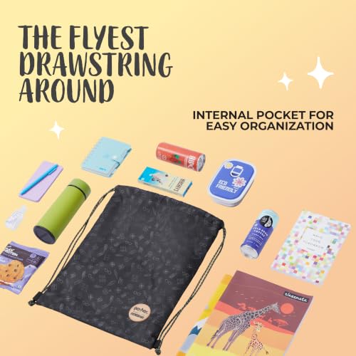 Image of Harry Potter x American Tourister Hogwarts Club Drawstring Bag | 10L Spacious String Sack | Inside Sleeve Pocket | Everyday Bag for Girls and Boys | Jet Black | 1 Year Global Warranty