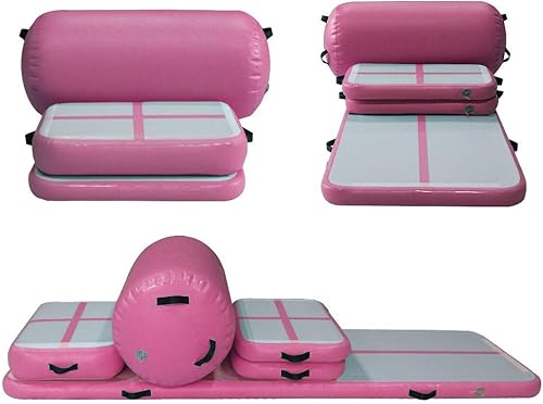 Miniatura 10 de AKSPORT Juego de 5 alfombrillas inflables de gimnasia con bomba de aire eléctrica para uso doméstico, entrenamiento, animación, playa, parque y agua