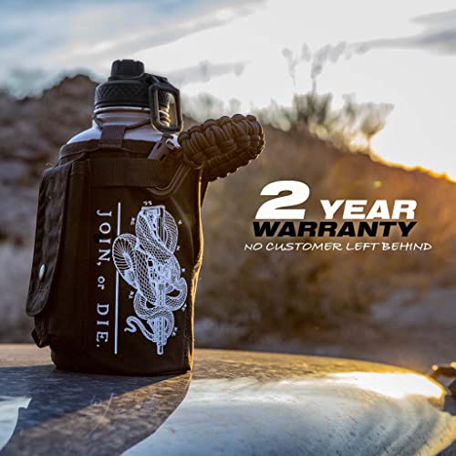 Iron Infidel The Original Battle Bottle - Half Gallon Insulated Water Bottle with Paracord Handle, Large 64 oz Stainless Steel Water Jug with Rugged, Removable Sleeve for Keys, Wallet & Phone 6 Iron Infidel The Original Battle Bottle - Half Gallon Insulated Water Bottle with Paracord Handle, Large 64 oz Stainless Steel Water Jug with Rugged, Removable Sleeve for Keys, Wallet & Phone - Image 5