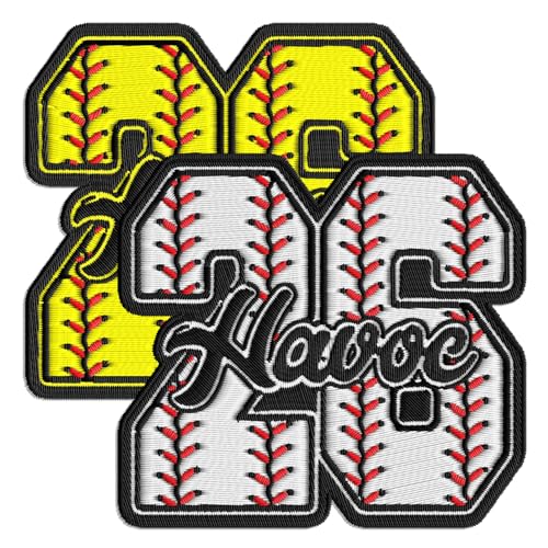 Custom Softball Name Number Patches Embroidered Personalized Baseball Team Iron On Patches, Customized Patch for Backpack, Hat, Jackets, Hook and Loop Patch, Sew On, DIY Custom PVC Patch Gifts