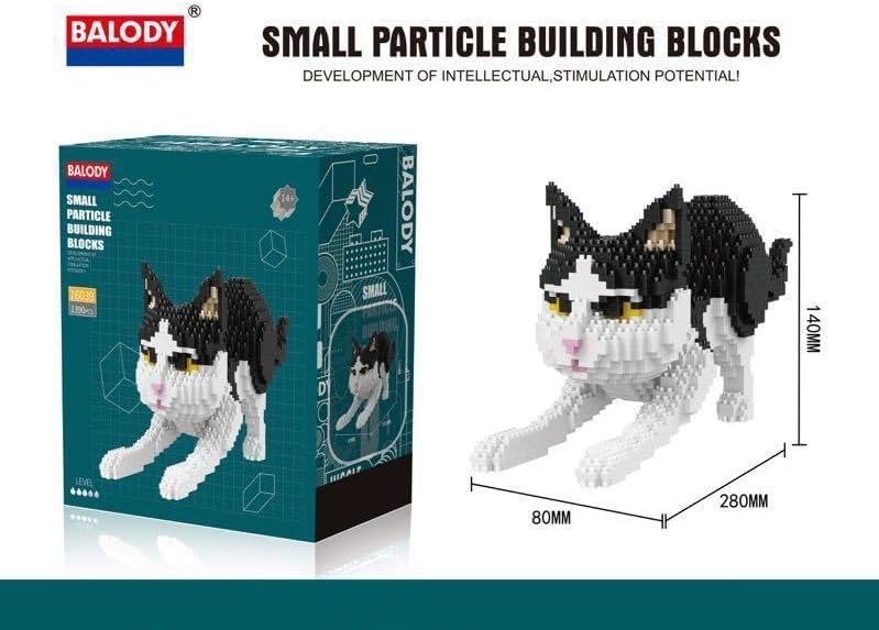 Balody Crouching Cat Micro Building Blocks Kit Box