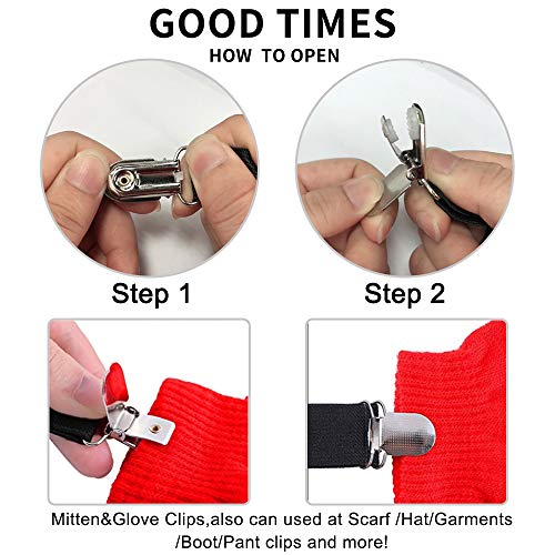 Elastic Glove and Mitten Clips for Kids and Baby, Extra Strong Stainless Steel Hat and Scarf and Glove Grip Clips4