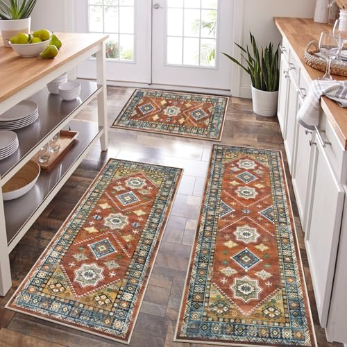 HEBE Boho Kitchen Rug 3 Piece