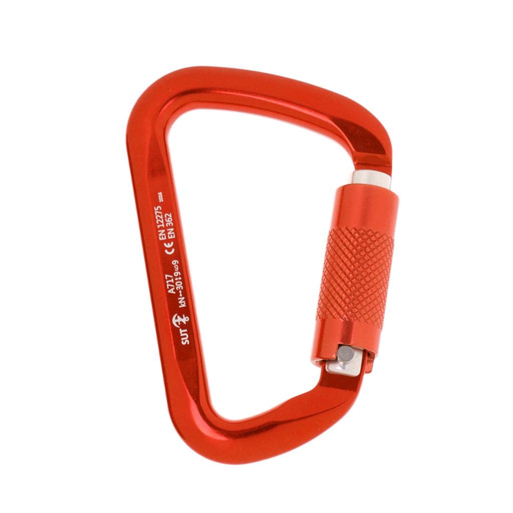 Trendy Retail 30KN Rock Climbing D Shape Auto Self Locking Twist Gate Carabiner Orange