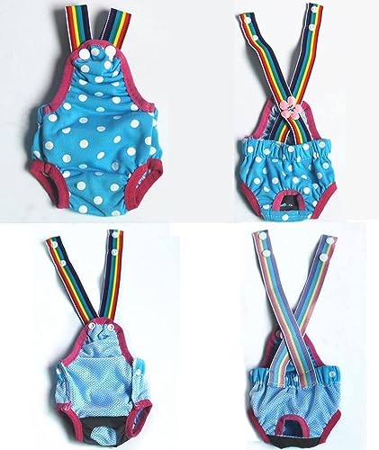Oyccen 2 Pack Dots Hygiene Sanitary Pants for Small Dogs Suspender Season Heat Knickers Physiological Nappy Puppy Diaper - Image 4