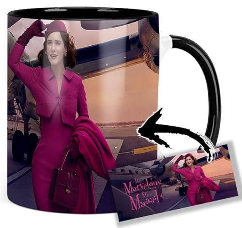 The Marvelous Mrs Maisel Rachel Brosnahan Tasse Innen & Henkel Schwarz Keramikbecher Mug für 14,99 EUR bei amazon.de Bild: The Marvelous Mrs Maisel Rachel Brosnahan Tasse Innen & Henkel Schwarz Keramikbecher Mug für 14,99 EUR bei amazon.de