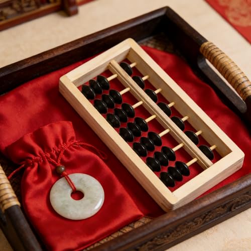 Image of Mini Wooden Abacus Decoration Abacus Photo Prop Miniature Ornament for Desktop Decoration Home Teacher Education Tool DIY Model Display 6.10 X 3.07 X 0.78 in