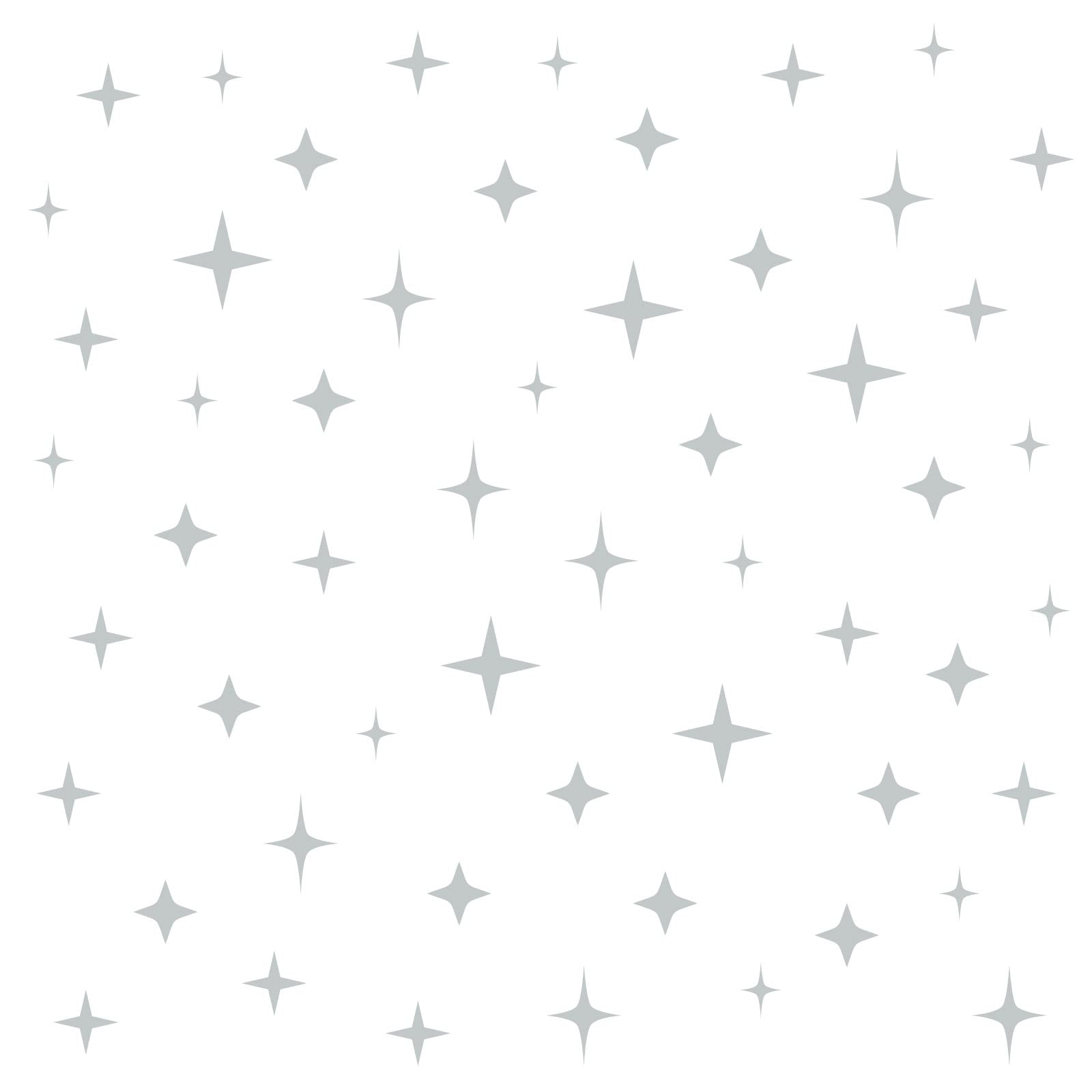 Stickerscape Star Wall Stickers (Mixed - 2 Sheets - Light Grey) | Space Wall Stickers for a Night Time Themed Bedroom or Nursery | Easy to Apply, Cleanly Removable