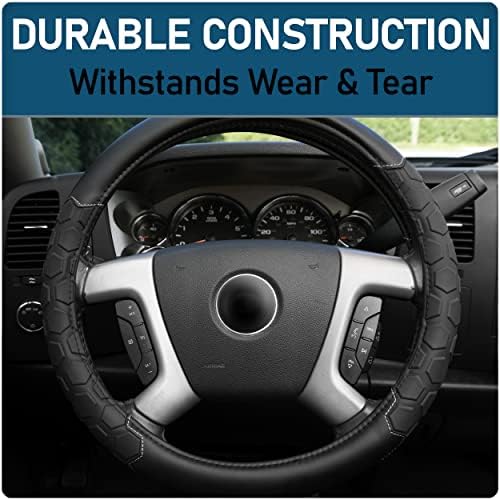 Truck Tuff Heavy-Duty Steering Wheel Cover, Durable Cover for Truck Steering Wheels â Black - Image 3