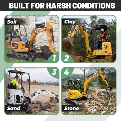 Image of 200mm Narrow Trench Bucket Fit for Mini Excavator Small Digger #Replace for Typhon Mini Excavator and Other 3 tons and Below Excavator Machine, Glossy Black