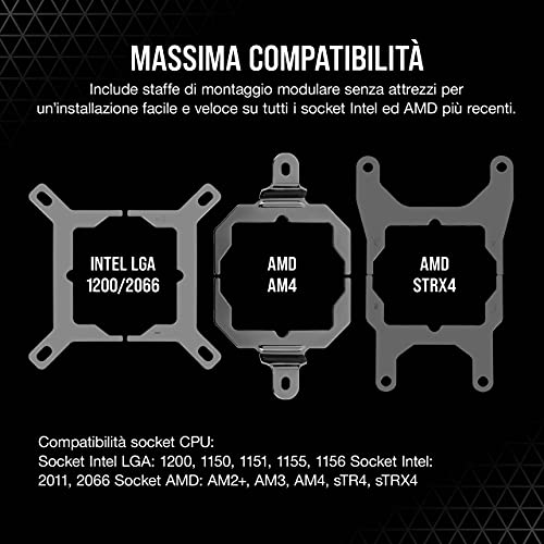 iCUE H170i ELITE CAPELLIX Sistema di Raffreddamento a Liquido per CPU (33 LED RGB CAPELLIX Ultra-Lumino, Radiatore 420mm, Tre Ventole PWM a Magnetica 140 mm, iCUE COMMANDER CORE incluso) - Sistema di raffreddamento - Immagine 6