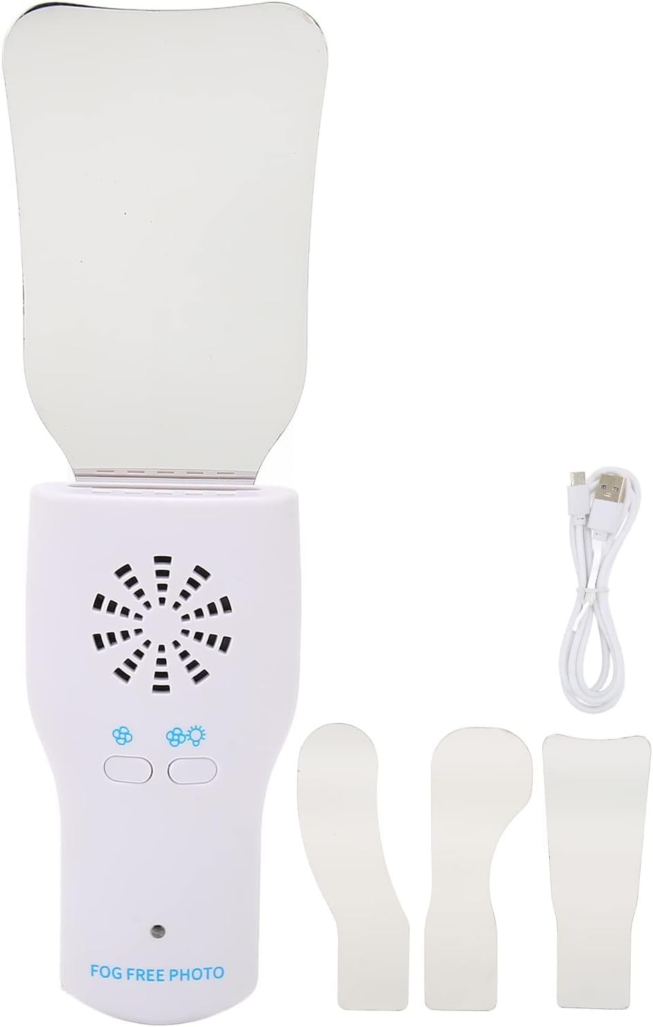 Espejos dentales de Dos Caras para fotografía, manija de Espejo Dental, prevención de Niebla Luz LED Dientes Mango de Espejo de cavidad Oral con Herramienta de Dentista de 4 Espejos(b)