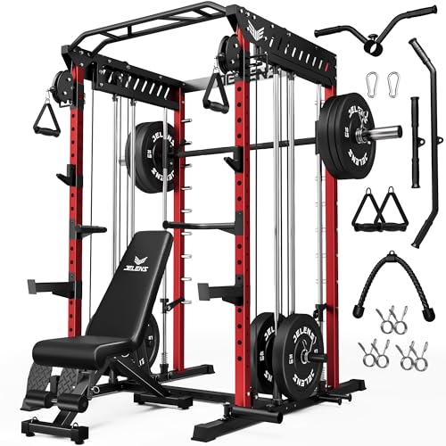 JELENS M21 Smith Machine, Multi-Function Power Cage with Dual Pulley