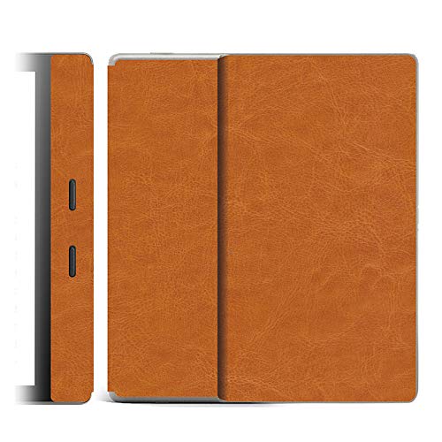 Kindle Oasis Leather Back Stickers case Cover for Kindle for Kindle Oasis (Front+Full Backï¼šæ£•è‰²å¹³çº¹)