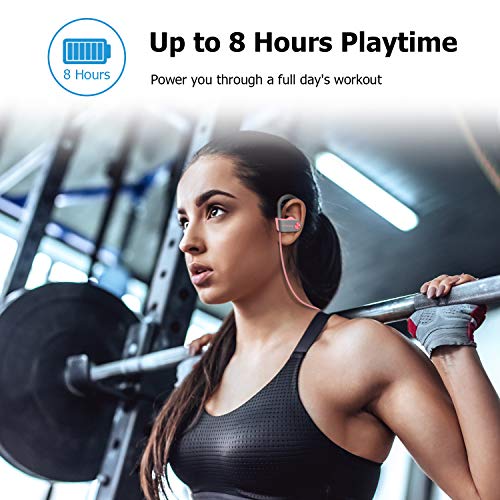Bluetooth Headphones, LETSCOM Wireless Earbuds V5.0 IPX7 Waterproof Noise Cancelling Headsets, Richer Bass & HiFi Stereo Sports Earphones 8 Hours Playtime Running Headphones - Thumbnail 5