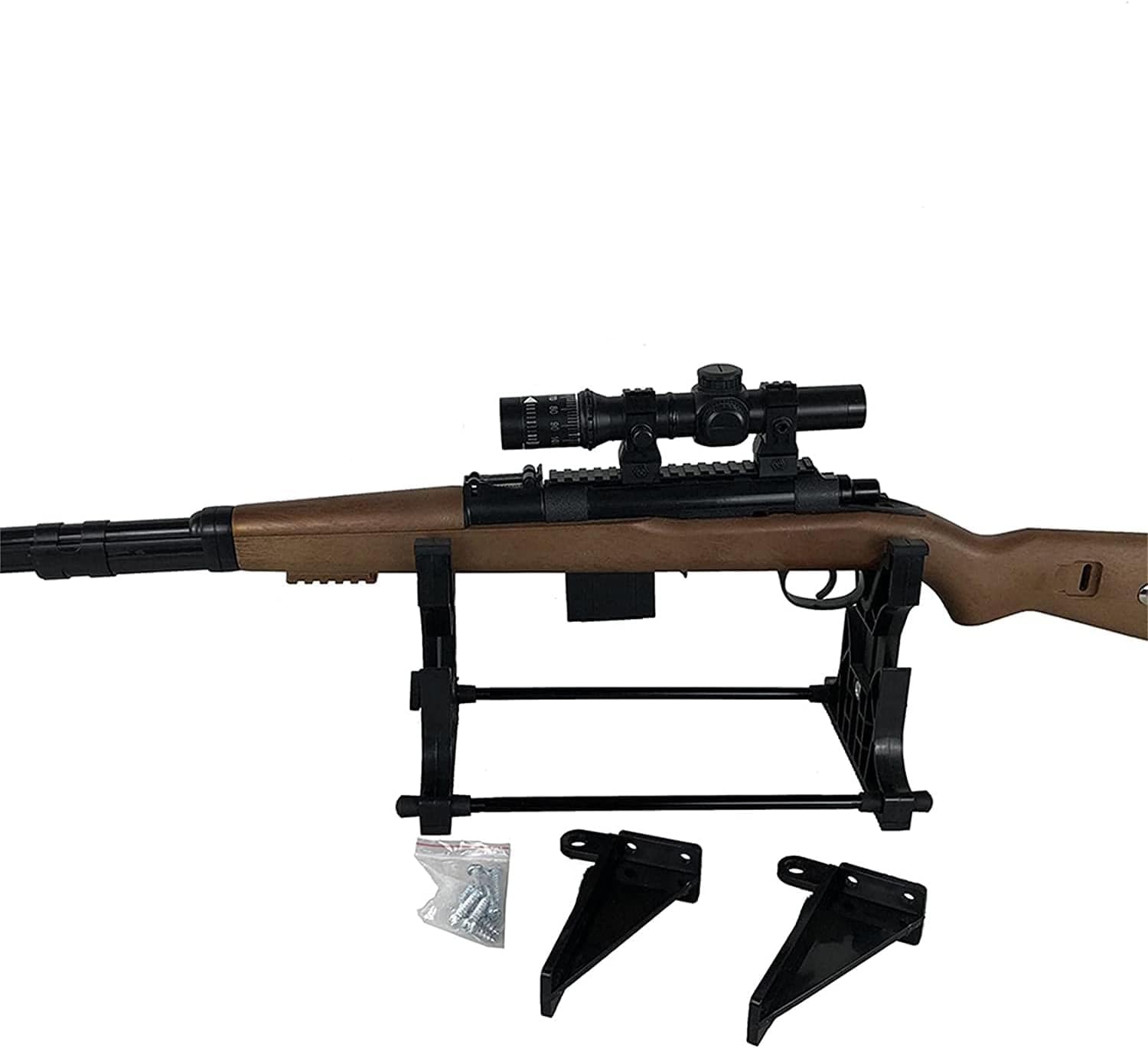 Panca di tiro regolabile per fucile e carabina | Supporto per pulizia, manutenzione ed esposizione a parete o tavolo | 40 x 17,5 cm | Altezza regolabile 14,5 – 18,5 cm