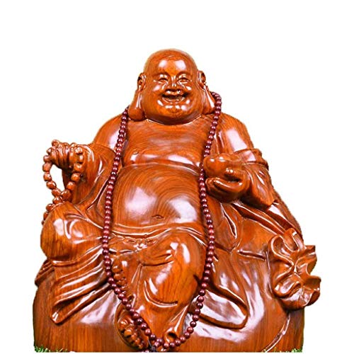 Sculpture de Bouddha Rieur en Palissandre Massif d'Art