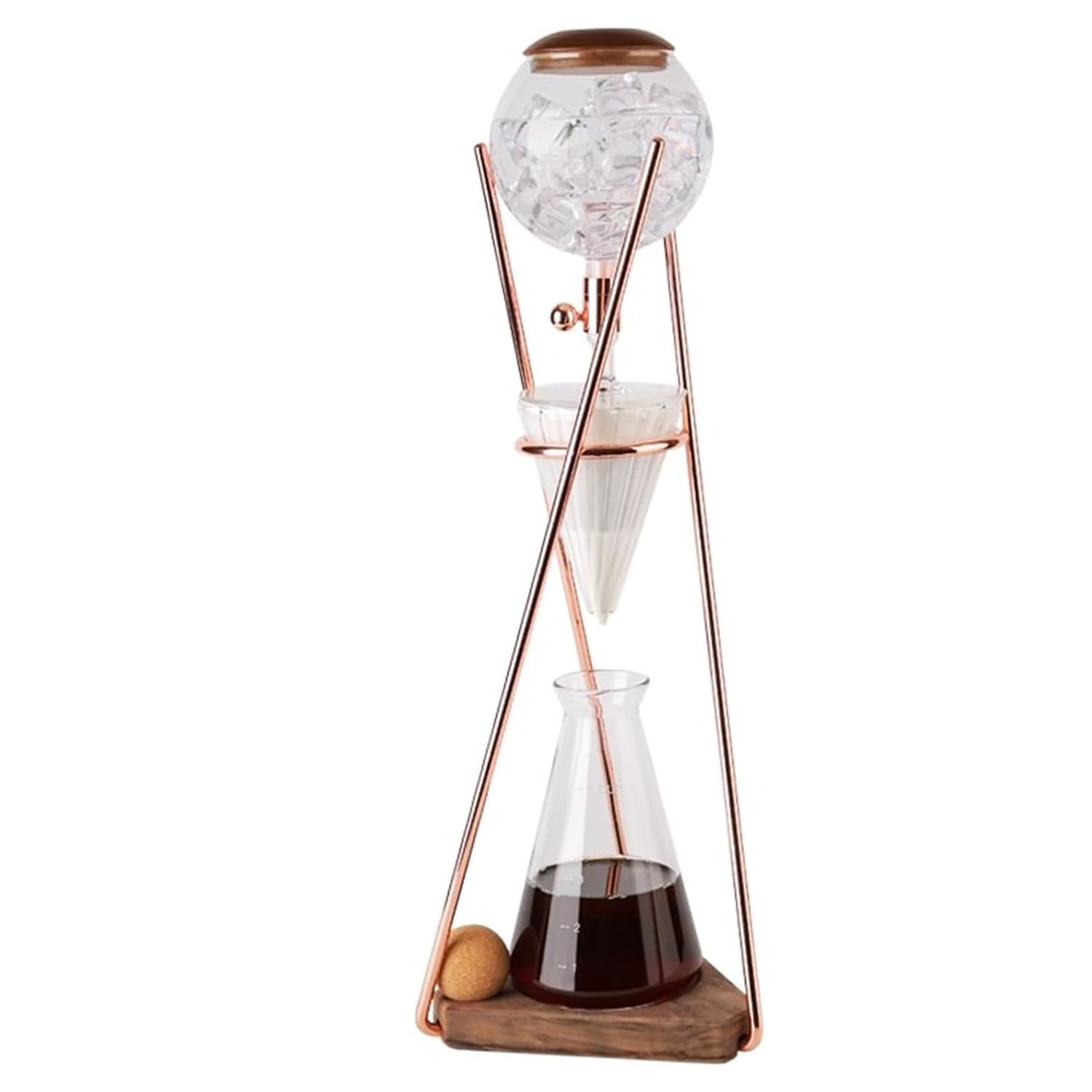 Wieża ociekowa Cold Brew, wieża ociekowa z technologią powolnego kapania, dzbanek ze szkła borokrzemowego 500 ml, rama ze stali nierdzewnej, na 3-5 filiżanek, dla miłośników kawy