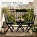 BigDean 2X Gartenstuhl und 1 Gartentisch klappbar Anthrazit Wetterfest
