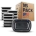 Fitpacker Meal Prep Containers - USA Quality and Safety - BPA Free Food Storage, Microwaveable, Dishwasher and Freezer Safe Bento Style Lunch Boxes for Portion Control (16 pack, One Compartment, 28oz)