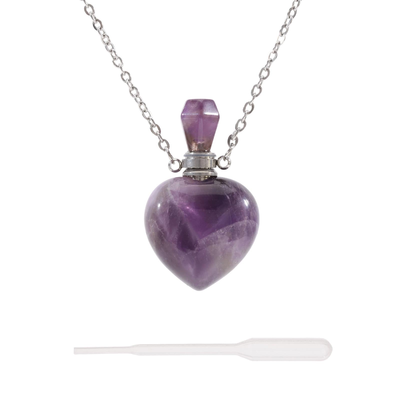 Collana con ciondolo a forma di cuore per liquido con contagocce, bottiglia di profumo, collana in vetro per ceneri commemorative
