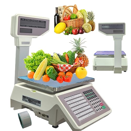 Báscula digital con impresora térmica 15kg INTBUYING miniatura 1