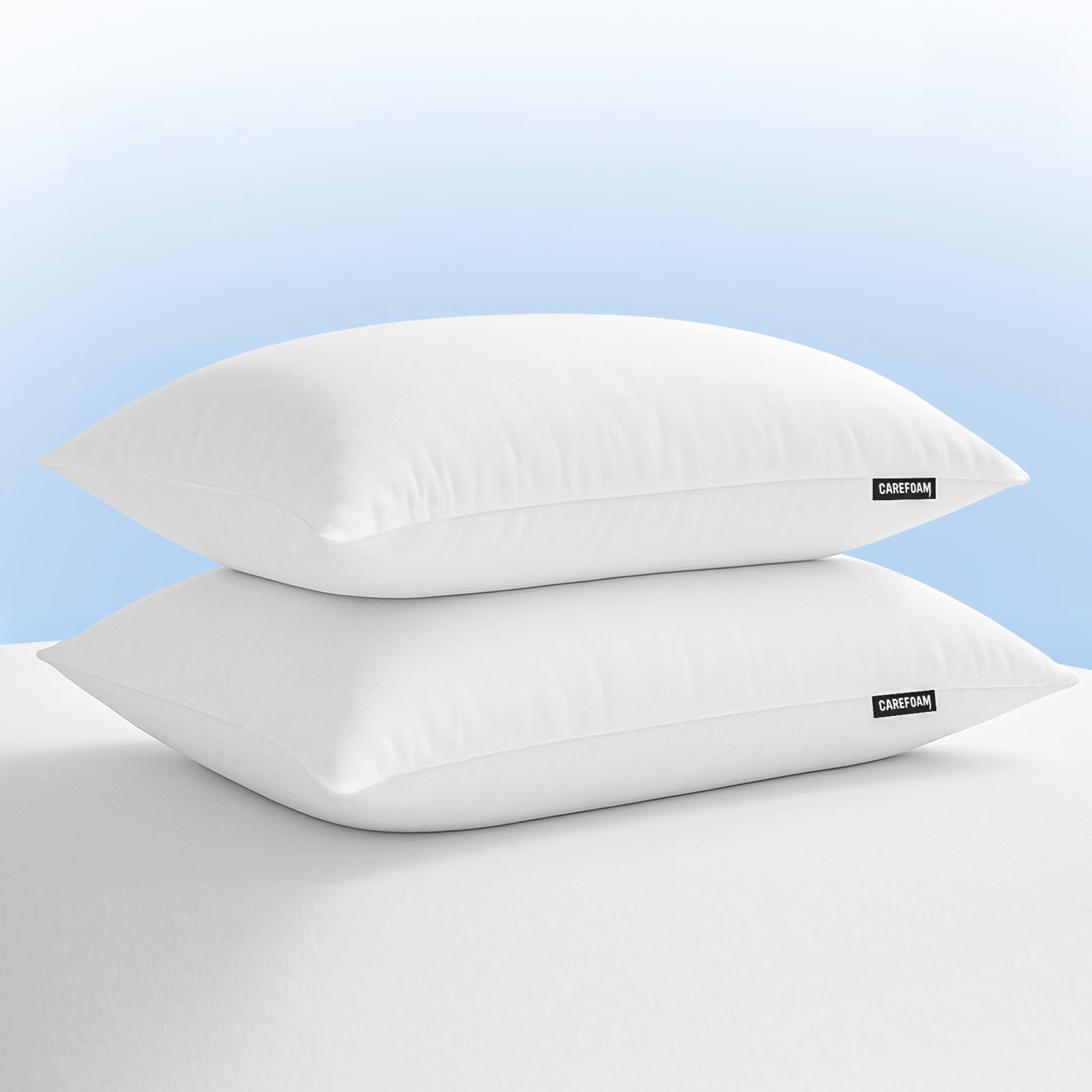 CareFoam Height Adjustable Microfiber Sleeping Pillows – Set of 2 | 16" x 24"| Soft, Supportive & Washable | Ideal for Back, Side & Stomach Sleepers | White-image-47