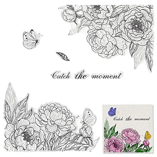 Plants Flowers Butterfly Silicone Clear Stamps For Card Making Decoration Diy Scrapbooking, Silicone Transparent Seal Stamps For Embossing Album Decor Craft #TOP10