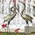 Shorayn Garden Crane Statues, Blue Heron Sculptures for Outdoor, Cranes Decor Metal Bird, Patina Garden Art Lawn Ornaments for Yard Patio Porch Outside Decorations
