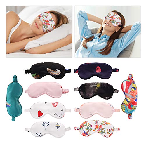 EXCEART 10Pcs Silk Sono Dos Olhos Sombra Blindfold Tampa Do Olho Para Dormir a Noite de Viagem Cochi