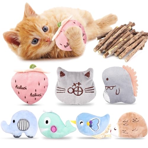 SeaMorn Katzenspielzeug,Katzenminze Spielzeug Kissen,Katzen Zubehör Spielzeug,Matatabi Stick Katze,Interaktives Katzenspielzeug Spielzeug für Katzen und Kätzchen Spielzeug