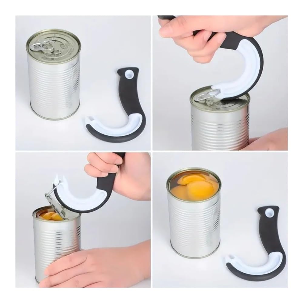 Apriscatole manuale ergonomico, strumento da cucina portatile senza sforzo per una facile apertura, ideale per anziani e artrite, impugnatura durevole e confortevole