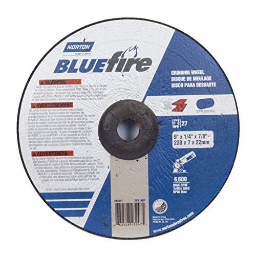 Norton 547-66252843247 Bluefire Depressed Center Wheels44; 9 in. Dia.44; 0.25 in. Thickness44; 24 Grit