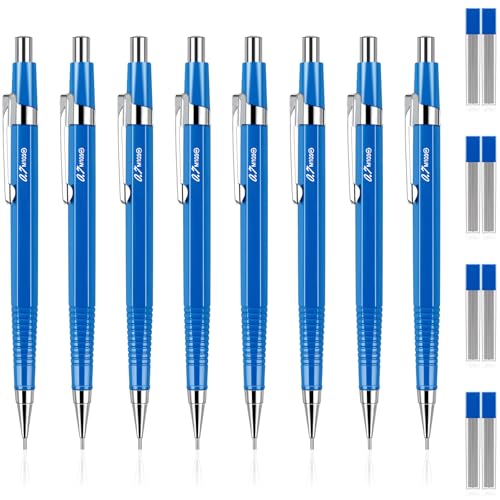 Image of Outus 8 Pcs Mechanical Pencil Metal Retractable Automatic Drafting Pencils Refills for Writing Drawing Signature Sketching Illustration Student Teacher Appreciation Gifts (0.7 mm, Blue)