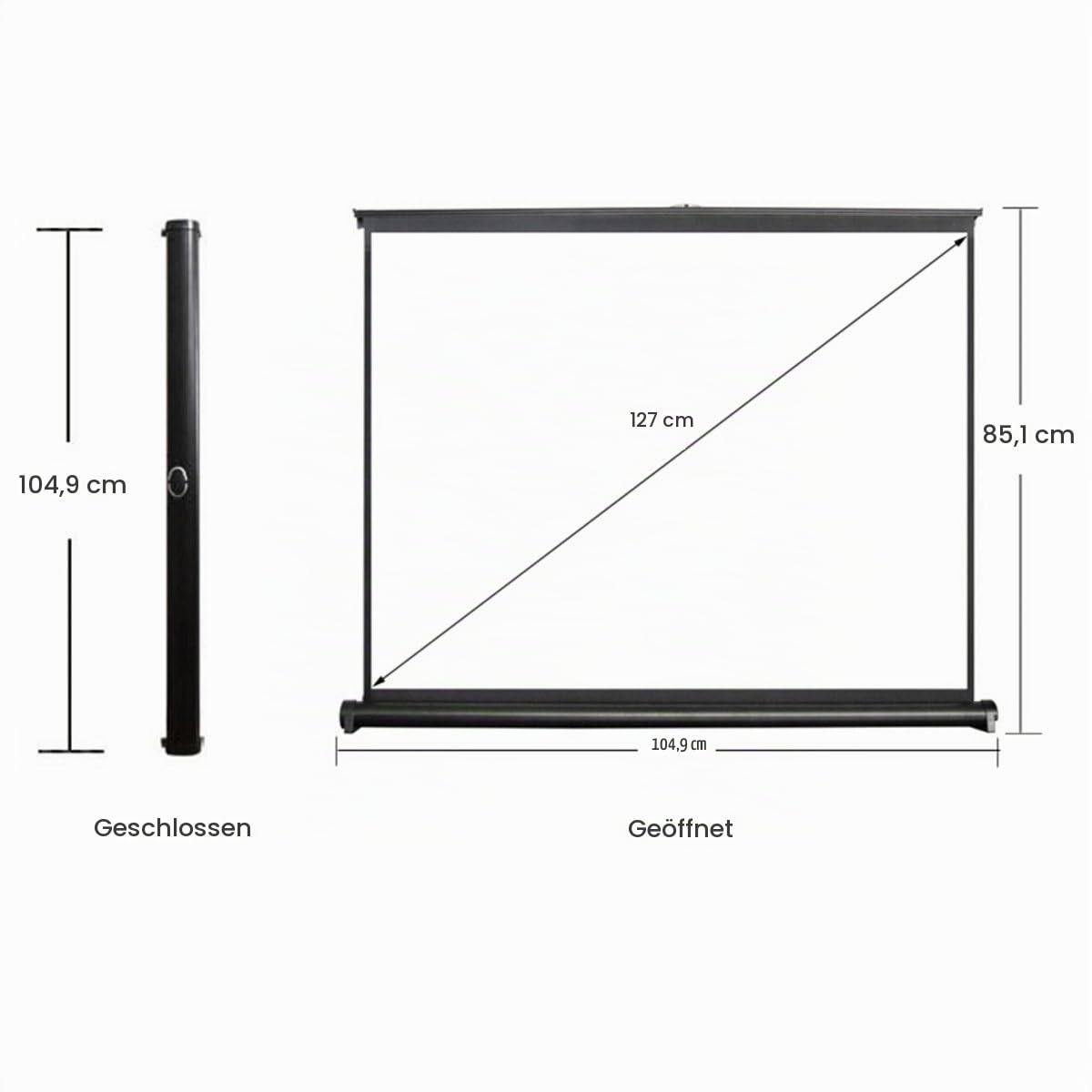 Cocar 50"(Diagonale 40" x 30") Planlage Tragbare Projektionsleinwand für Mini/Professionelle LED/LCD/DLP Projektor Full HD Leinwand Selbst stehend Auszieh-Stil - 4: 3/16: 9(Compatiable)