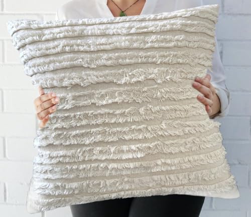 Image of TODY Cotton Cushion Cover 18 inch x 18 inch Set of 2 | 100% Cotton 18x18 inch Cushion Covers | Boho 1818 Cushion Cover for Sofa | Throw Pillow Cover 45 x 45cm
