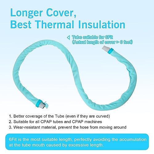 Image of IKSTAR CPAP Hose Cover 6ft [Upgrade]- Full Zippered Insulator Wrap Prevent Rainouts - CPAP Tube Cover Compatible with All Tubing -100% Skin Safe Quality - Soft Fabric Wrap No More Condensation