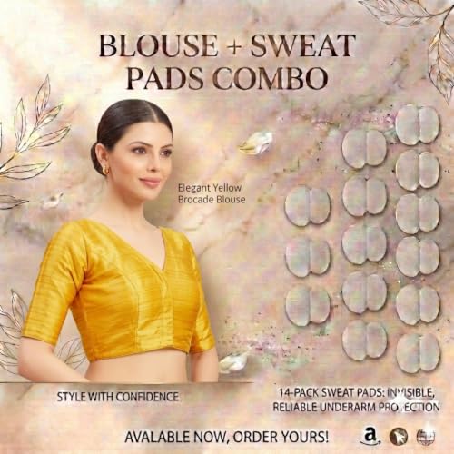 Image of Studio Shringaar Women Readymade Raw Silk V Neck Saree Half Sleeve Blouse