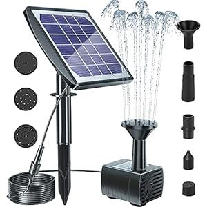 Biling Solar Bird Bath Fountain with Panel Upgrade 200L/H Solar Fountain Water Pump Kit Solar Powered Fountain Pump