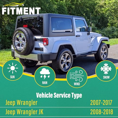 Image of 15 inch 15 inch 13 inch Windshield Wiper Blades Replacement for Jeep Wrangler 2007-2017 / Jeep Wrangler JK 2008-2018 Premium All Weather Front Rear Wipers Set - OEM Quality (Pack of 3)